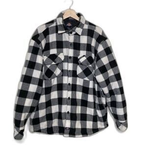 Dickies VTG 90s Mens L Shacket Quilted Heavyweight Flannel Button Shirt Plaid
